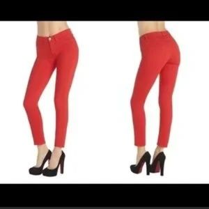 J Brand Bright Red Skinny Jeans Size 27